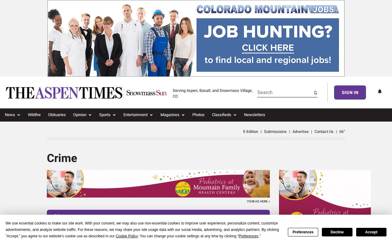 Pitkin County crime news records on the Aspen Times Crime page